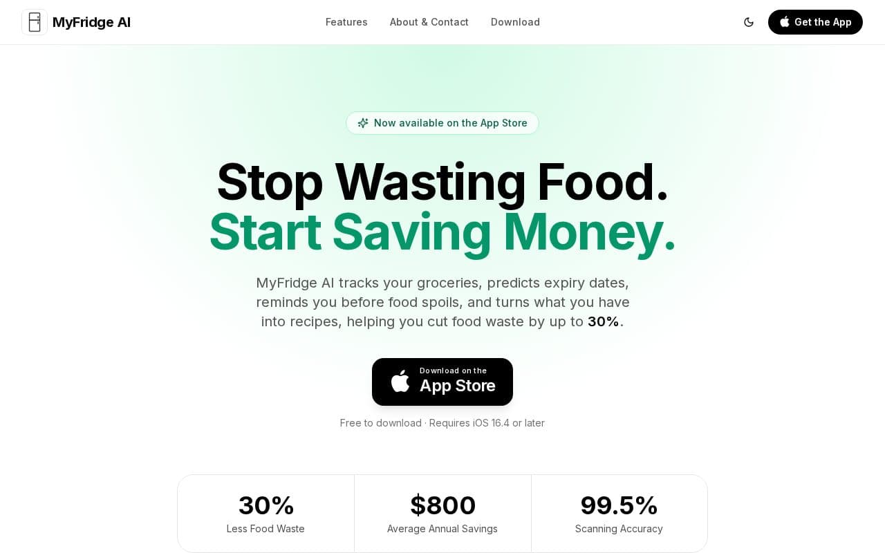MyFridge AI screenshot